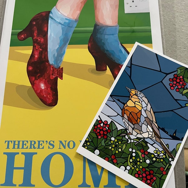 There's No Place Like Home/ruby Slippers/wizard of Oz - Signed Poster ...