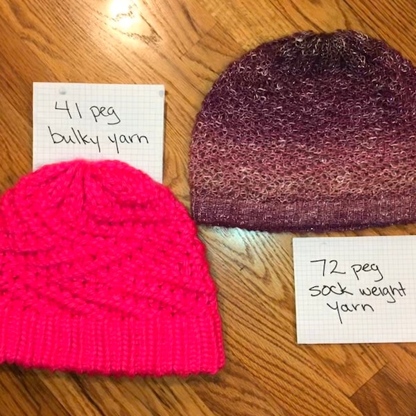 Loom Knit Zigzag Slouchy Beanie Hat Pattern + Video Tutorial - Etsy