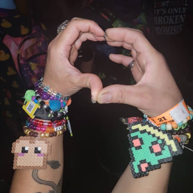 6 Sparkle Rainbow Kandi Bracelets, Perler Jewelry, Artkal, Party Favor –  GalaxyofPixels