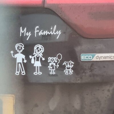 TOTOMO 48 Stick Figure My Family Car Decal Sticker Mom Dad Grandparents ...