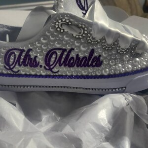 Custom Colored Bling and Pearl Special Occasion Sneaker - Etsy