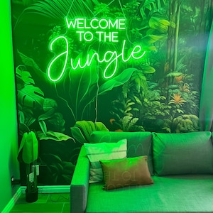 Welkom bij de Jungle LED Neonreclames, groene neoichten voor Welkom bij de Jungle LED Neonreclames, groene neoichten voor