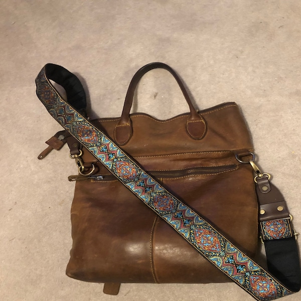 YALUXE Wide Adjustable Shoulder Strap For Purse & Crossbody Bag - Black With Gold Hardware