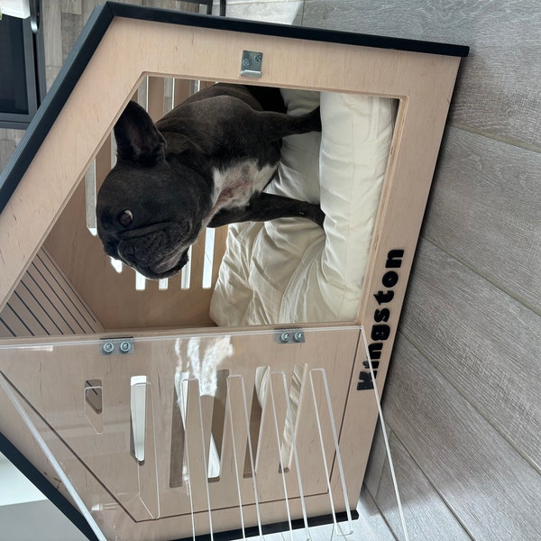 Image result for Modern Design Dog Crate With Acrylic Door Venlo. Dog House/dog Bed/dog ...