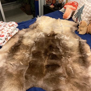 トナカイの毛皮のマント | バイキングマント | ブラウンのラージ XXL