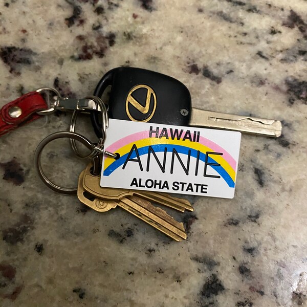 Personalized Hawaii Engraved License Plate - Aloha State - Key Ring ...