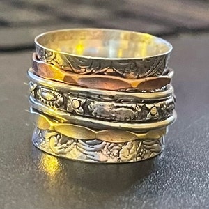 Solid 925 Sterling Silver Spinner Ring Handmade Thumb Ring - Etsy