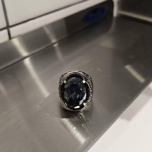 メンズ ミスティックトパーズ 925 シルバーリング - ハンドメイド