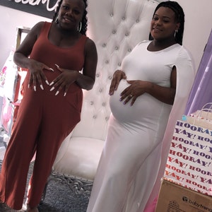 Classy Maternity Gown W Cape / Baby Shower Dress/ Maternity Photos