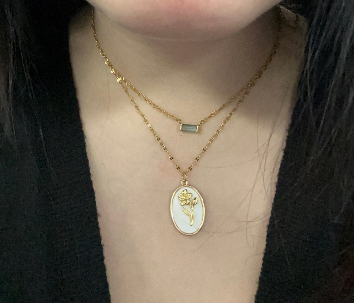 Celestial Zodiac Necklace • Pearl Birthflower Necklace • Mom Gift • 3D Zodiac Birthstone Necklace • WATERPROOF Jewelry • Best Friend Gift