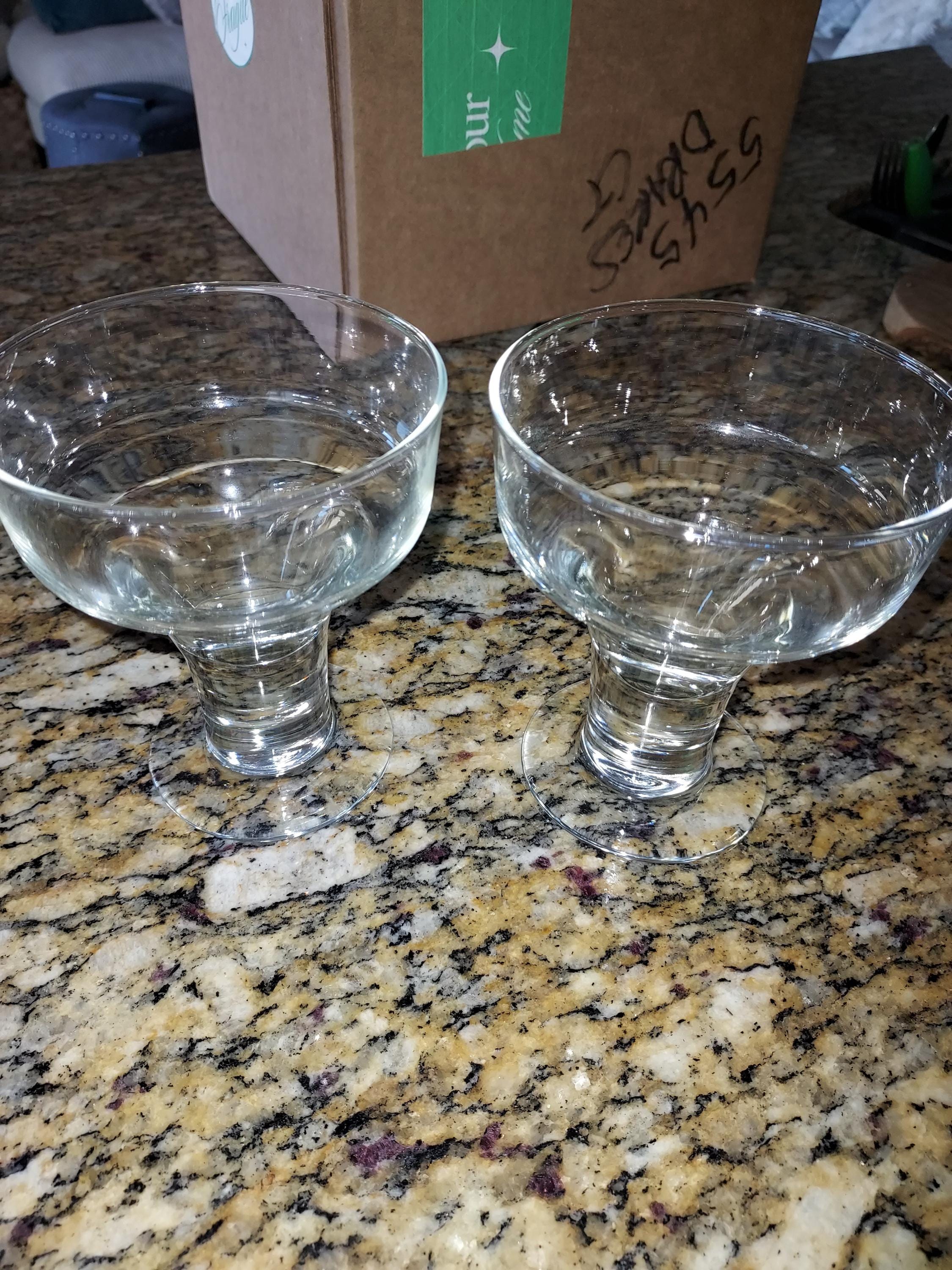 Vintage Margaritagläser mit dickem Stiel, 1990er