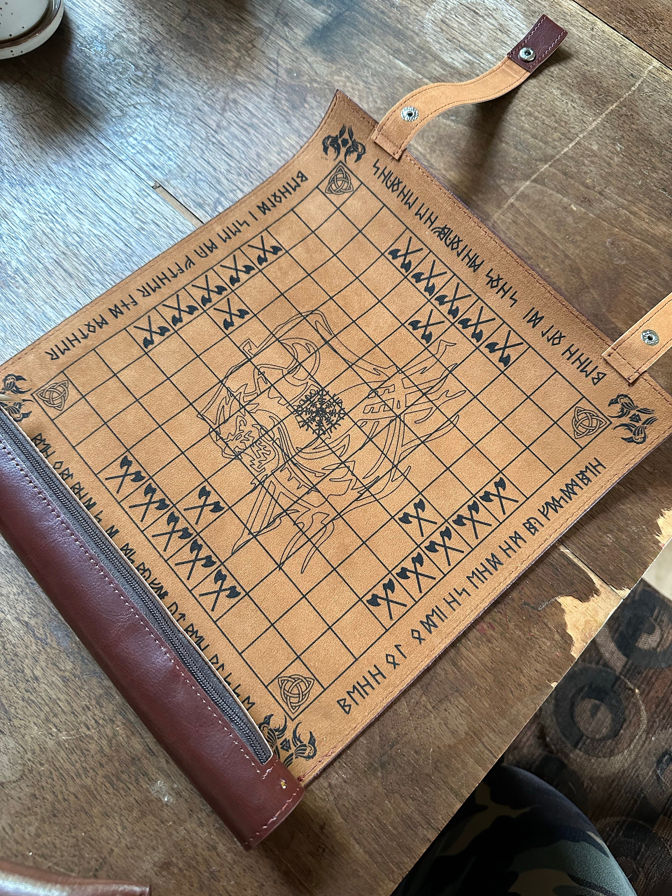 Hnefatafl | Viking Chess (New Colors and 2 Sizes Available) Portable Roll-up Game - Personalized - A Very Unique Gift