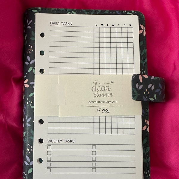 PRINTED Week on One Page - Undated Weekly Planner Insert - Minimalist ...