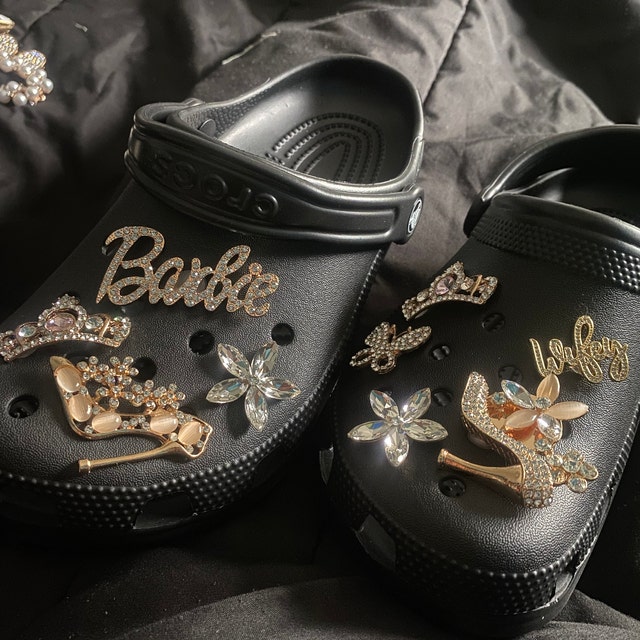 Single Sale Bling Shoe Charms for Croc Luxury Designer 1pcs Croc  Accessories Metal Flower Bow Tie Shoe Decorations for Women Bag