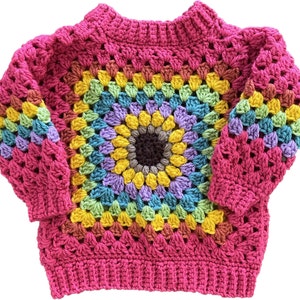 Sunflower Granny Sweater Jumper Crochet Pattern Sizes 0-3 - Etsy