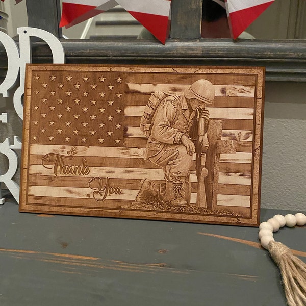 Glowforge Digital Laser Ready Design File - Military Soldier American ...