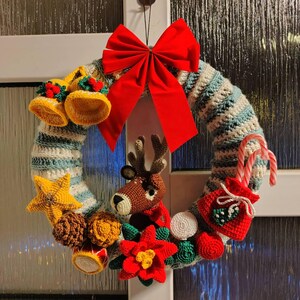 かぎ針編みのクリスマスリースのパターン：トナカイ（PDF） - Etsy 日本