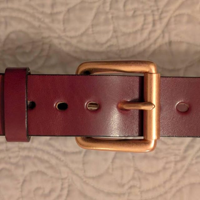 Gorgeous show belt with copper buckle Dual Cactus Flower Buckle and Keeper Antique Copper 3/4  main image 2