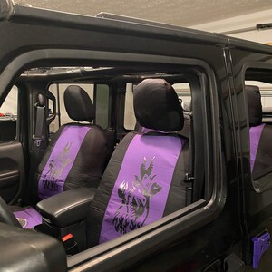 Fit: 18-21 Jeep Wrangler Jl Designcovers in Black and a Variety of Inserts  With Maleficent Design or Create Your Design 