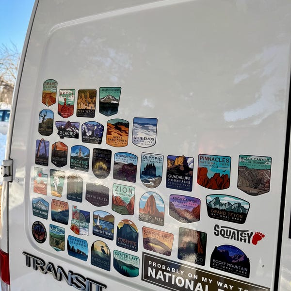 National Park Sticker Set: Waterproof Vinyl Decals - Etsy