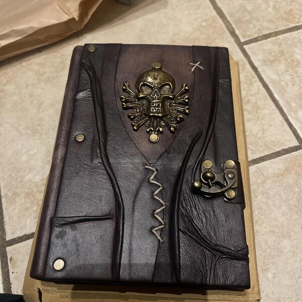Leather Notebook,skull Notebook,leather Sketchbook,handmade Notebook ...