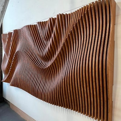 Parametric Wavy Wooden Wall Decor 52 / Shelf Design / Digital - Etsy