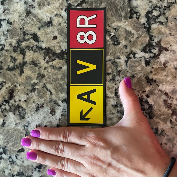 Aviation Stickers for Pilots: AV8R (aviator) Taxiway Sign Sticker - Etsy