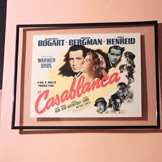 ポスター額縁入り　カサブランカ カサブランカ映画ポスター、ヴィンテージ映画ポスター1942