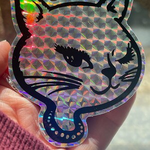 Winking Kitty Prism Sticker Sexy Cat New Vending Retro Style - Etsy
