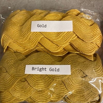 5 Yards Gold Metallic Rick Rack Trim, Gold Trim, Gold Ric Rac Trim ...