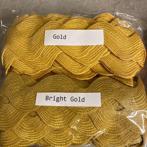 5 Yards Yellow Jumbo Rick Rack Trim, Yellow Rick Rack, Jumbo Ric Rac ...