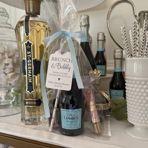 Brunch and Bubbly Bridal Shower Favor Tags: Personalized Champagne Tags ...