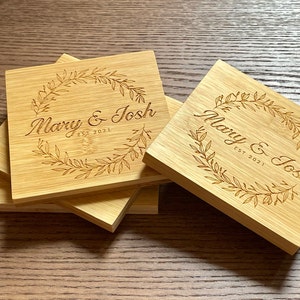 Casa Mia e Casa Vostra Italy Engraved Wood Personalized Coaster Set