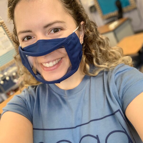 Anti-fog Clear Window Face Mask - Adult Navy Blue - Etsy