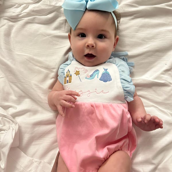 Blue and Pink Frill Infant Sun Dress 2-pc. Set main image 0