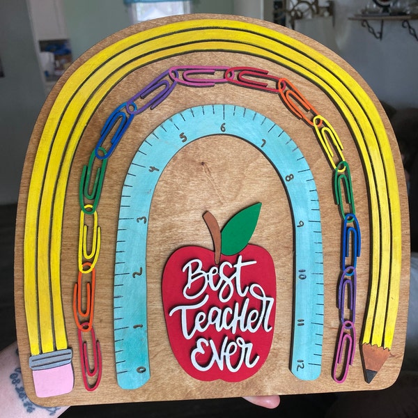 Teacher Boho Rainbow SVG - Digital File - Laser Cut File - Boho Rainbow ...