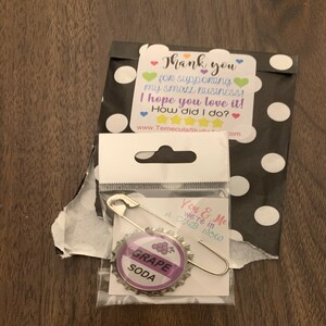 Grape Soda Bottle Cap Safety Pin up Pin Ellie Pin Grape Soda Pin Bottle ...