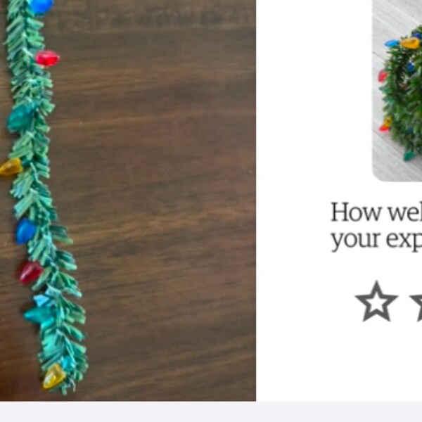 Miniature Christmas Garland, Artificial Pine Wired Roping With...