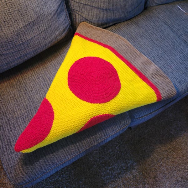 Print Pattern Pizza Hooded Blanket