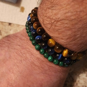 Natural Peridot Three Row Bead Bracelet 6.5