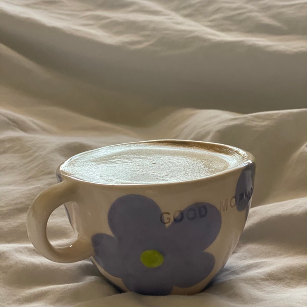 Banana Handmade and Hand Painted Ceramic Mug, Aesthetic Coffee Mug ...
