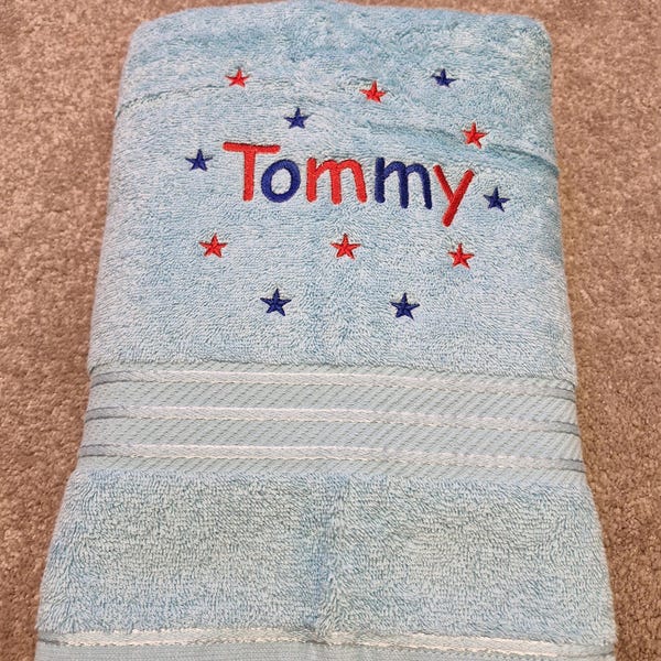 Personalised Swimming / Bath Towel / Sheet Embroidered Unisex Boys ...