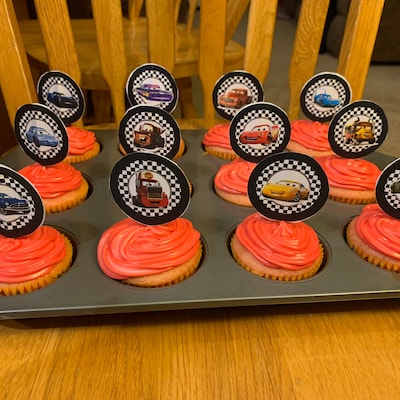 PRINTABLE CARS Cupcake Toppers, Cupcake Toppers Cars, Cars Cupcake ...
