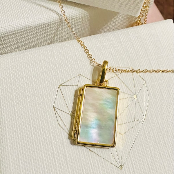 Pearl Locket Necklace by Caitlyn Minimalist • Silver Locket Pendant for ...