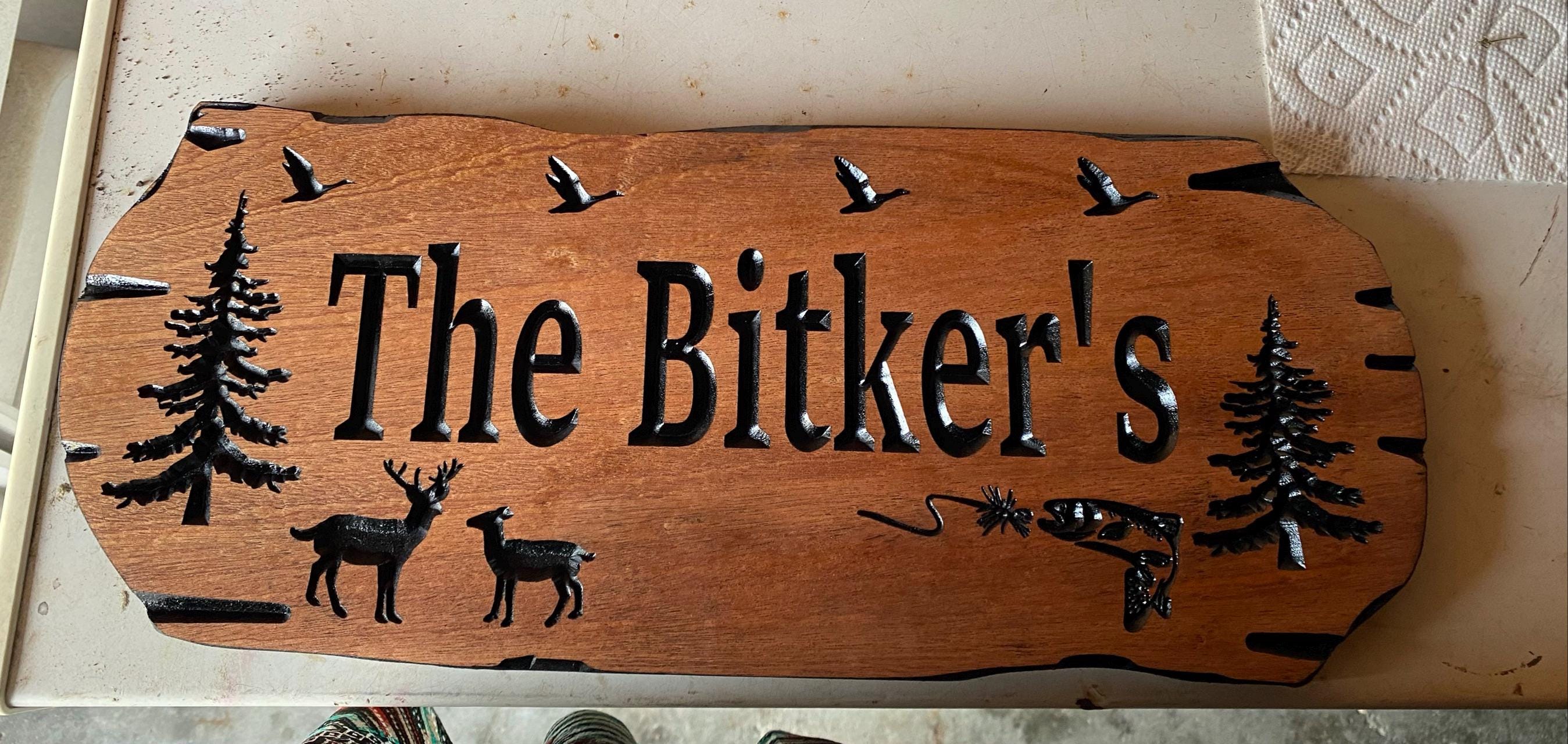 Custom Wooden Signs, Large Outdoor Sign, Rot Resistant Wood, Nature Inspired Cabin And Camp Sign, Rustic Design, Wildlife Lodge Plaque