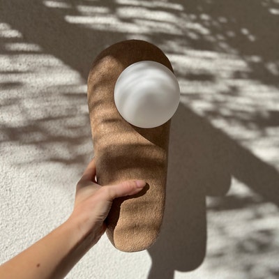 Round Wall Sconce Clay Round Wall Light, Ceramic Led Wall Sconce Ideal ...