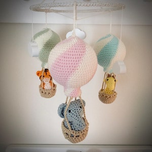 crochet baby mobile hot air balloon