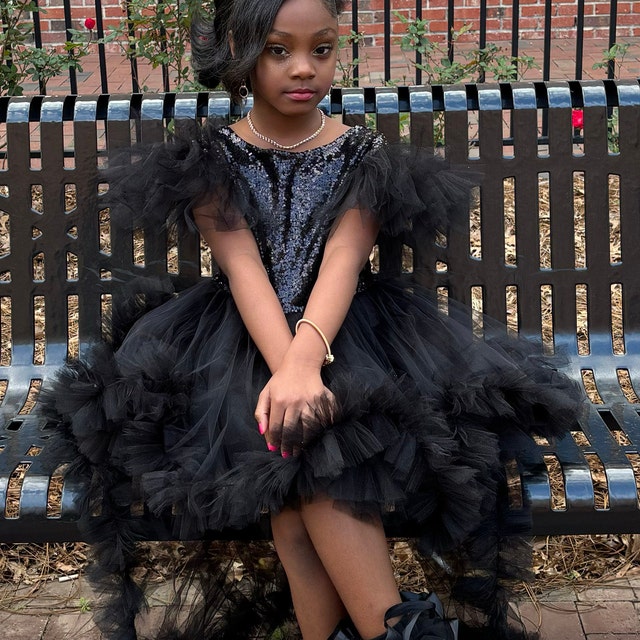 black sequin tutu dress Children's Tutu Dress with Glitter