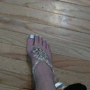 Wedding Rose Gold silverblack Barefoot Sandalsbridal Foot - Etsy