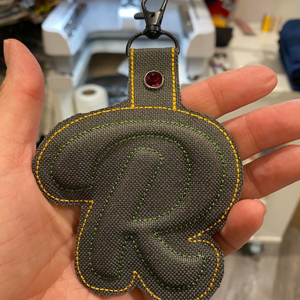 Puffy Foam Key Fob Snap Tab Gift Idea Monogram Alphabet Letters A-Z ...